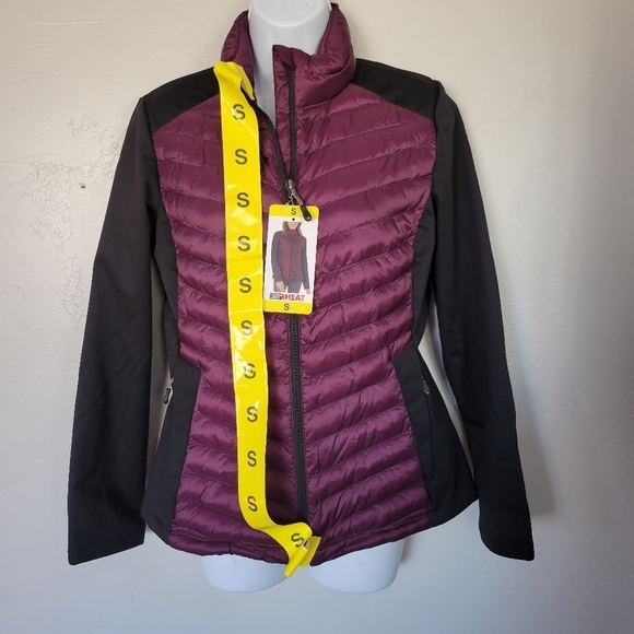 32° Heat NWT Potent Purple Puffer Jacket Long Sleeve Full Zip Quilted Pockets - Picture 1 of 7